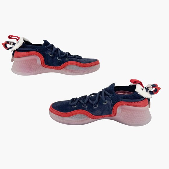 Christian Louboutin Arpoador Navy Drawstring Sock Sneakers Size 37 US 7 Women's - Picture 11 of 15